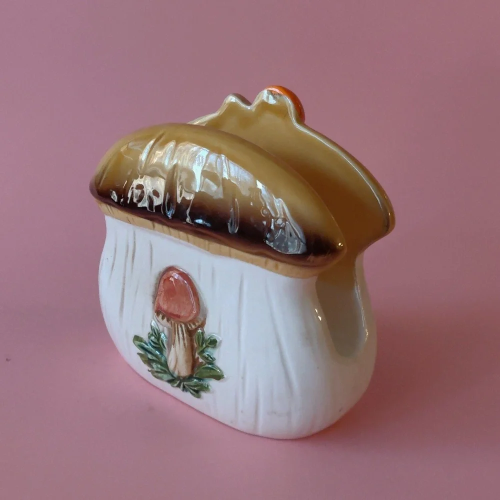 Merry Mushroom Napkin Holder 70s Vintage Retro Rare Hard To Find Collectible - Picture 4 of 7